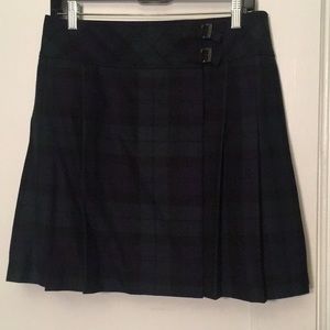 Brooks Brothers plaid, wrap skirt with buckles